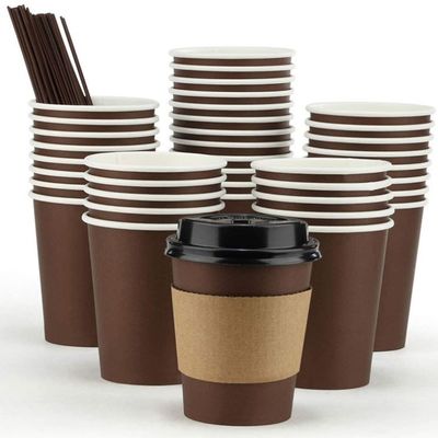 فنجان قهوه کاغذی دولایه یکبار مصرف با لیوان های کاغذی درب دار