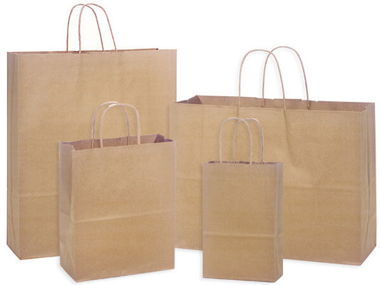 کیسه های کاغذ کرافت 125 گرمی قابل بازیافت با پوشش UV برای بسته بندی خرید