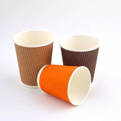 فنجان های چای داغ یکبار مصرف 12 اونس با روکش پلی اتیلن مقاوم در برابر چربی لیوان های کاغذی عایق بندی شده سه جداره
