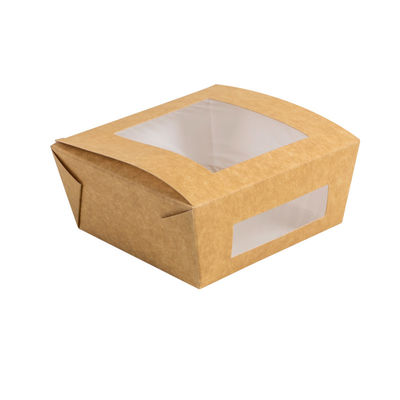 کاسه‌های کاغذی قهوه‌ای 30 اونسی بازیافتی با پوشش پلی‌اتیلن با اندازه سفارشی فست فود پذیرفته شده جعبه‌های سالاد کاغذی کرافت
