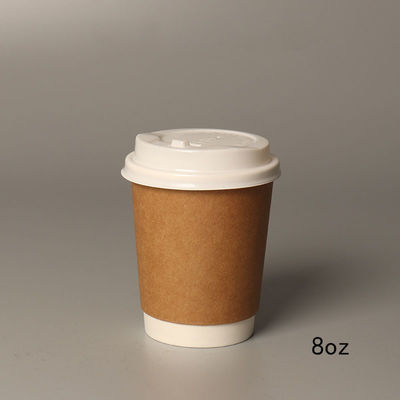 فنجان های قهوه کاغذی کرافت 8 اونس 14 اونس 16 اونس با درب قابل تجزیه با کیفیت بالا