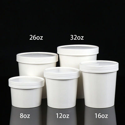 لیوان سوپ کاغذی 8 تا 32 اونس با درب کاسه سوپ کاغذی یکبار مصرف برای فروش