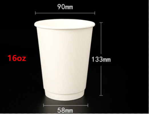 16 اونس فنجان قهوه کاغذی یکبار مصرف قابل بازیافت لیوان کاغذی سفارشی قهوه فله